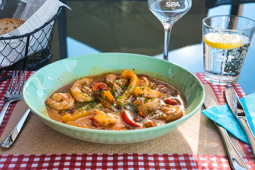 pasta dish on white ceramic bowl