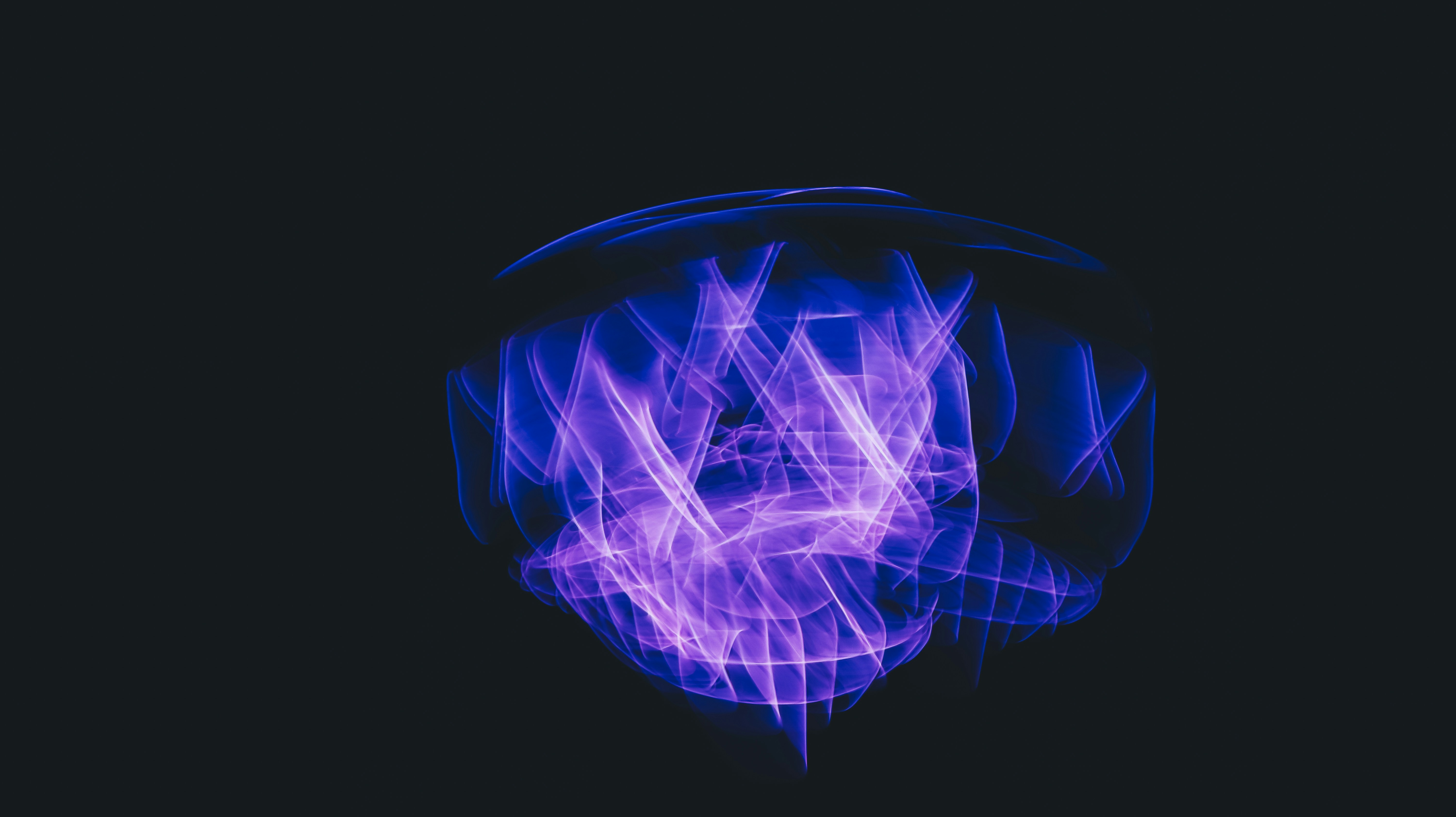 blue and green light digital wallpaper