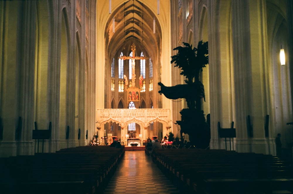 white and brown cathedral interior