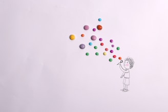 white blue yellow and red balloons