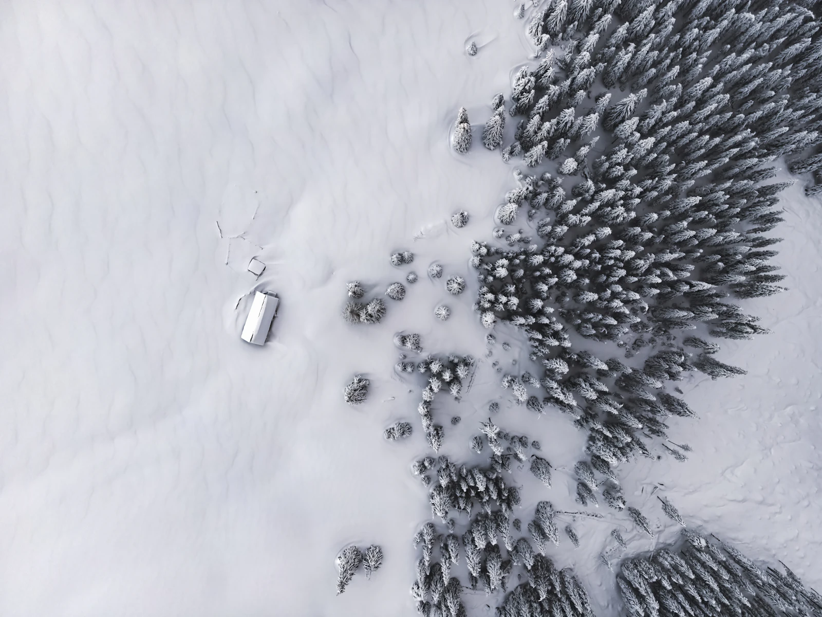 The snowy Carpathian mountains in Romania