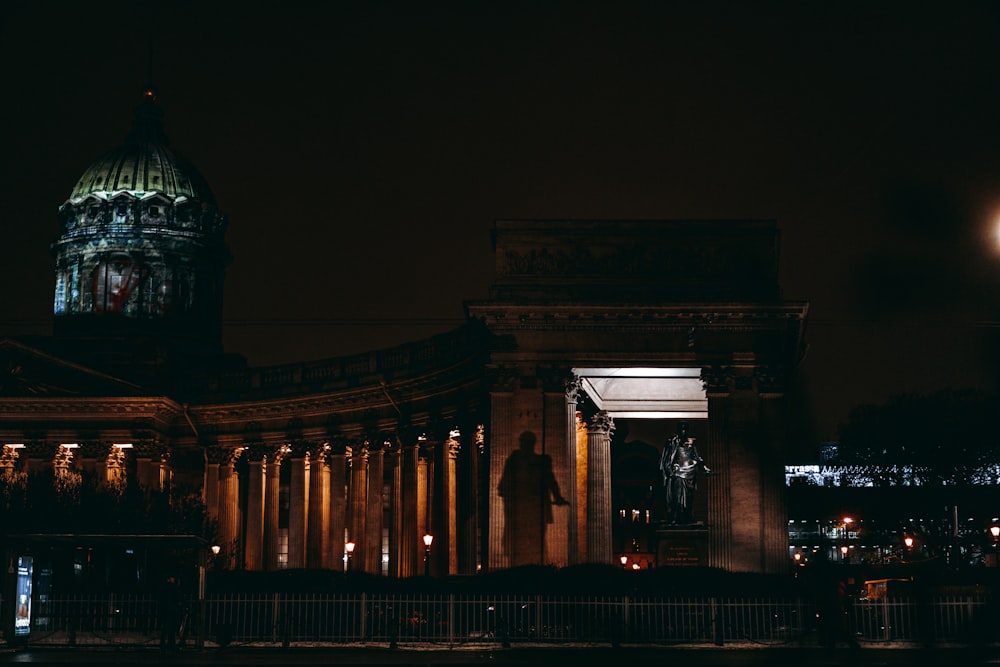 brown concrete building during nighttime