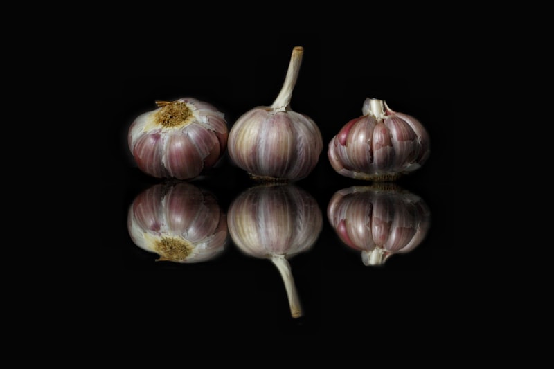 White garlic bulbs