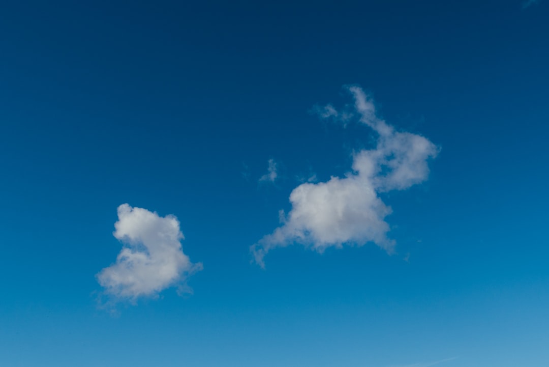 white clouds and blue sky