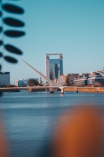 bridge over water near city buildings during daytime