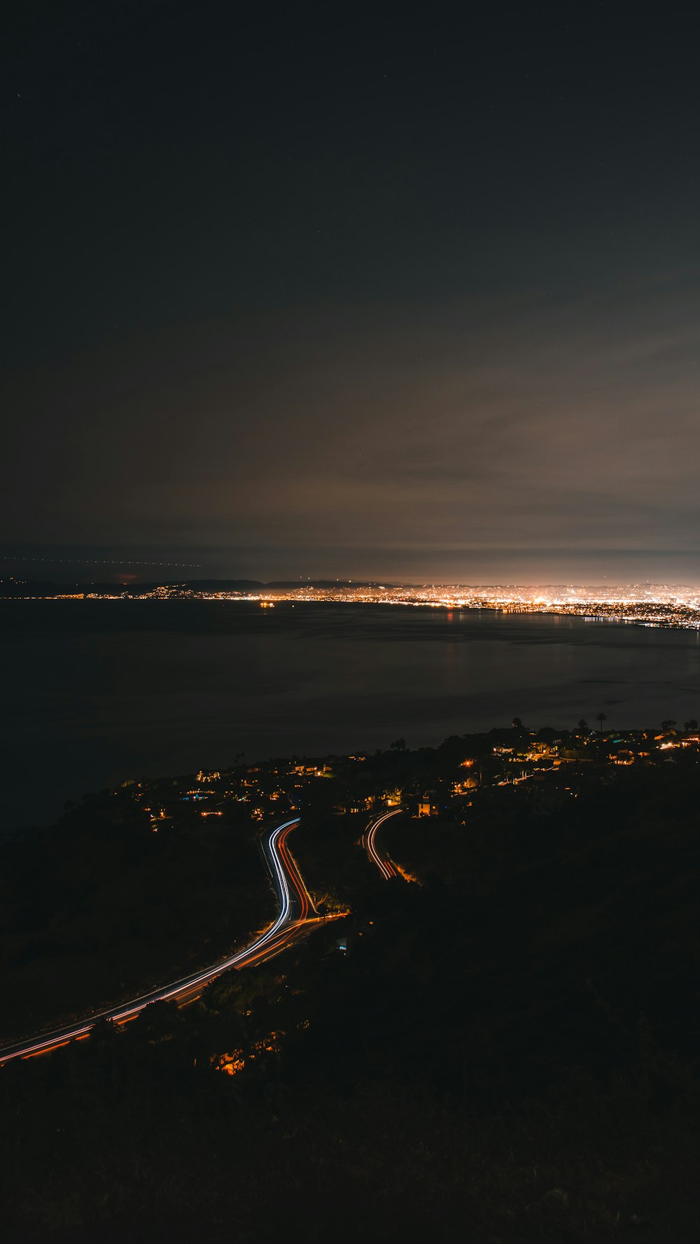 city lights during night time