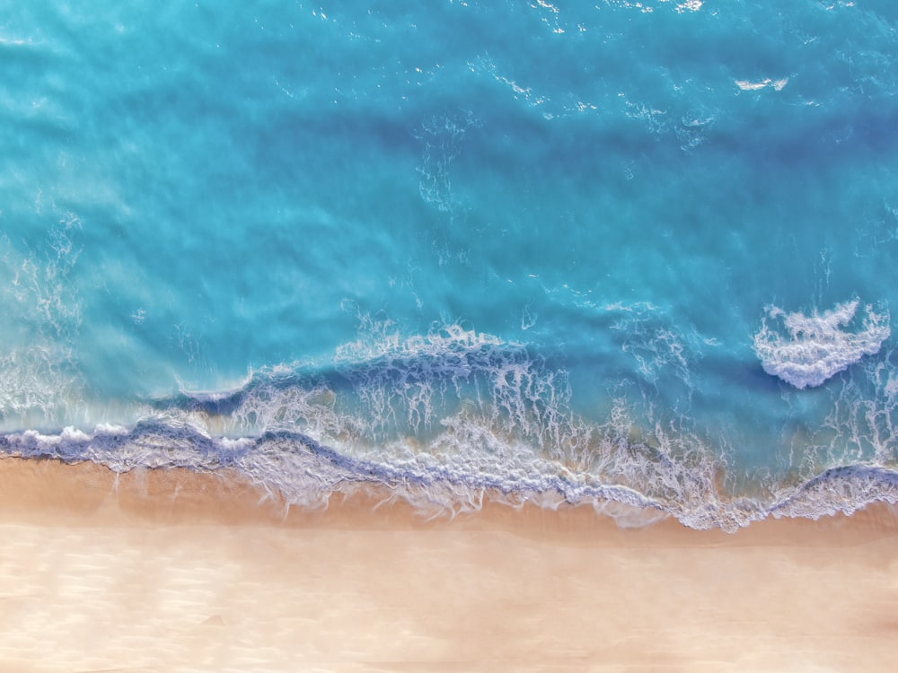 aerial view of ocean waves