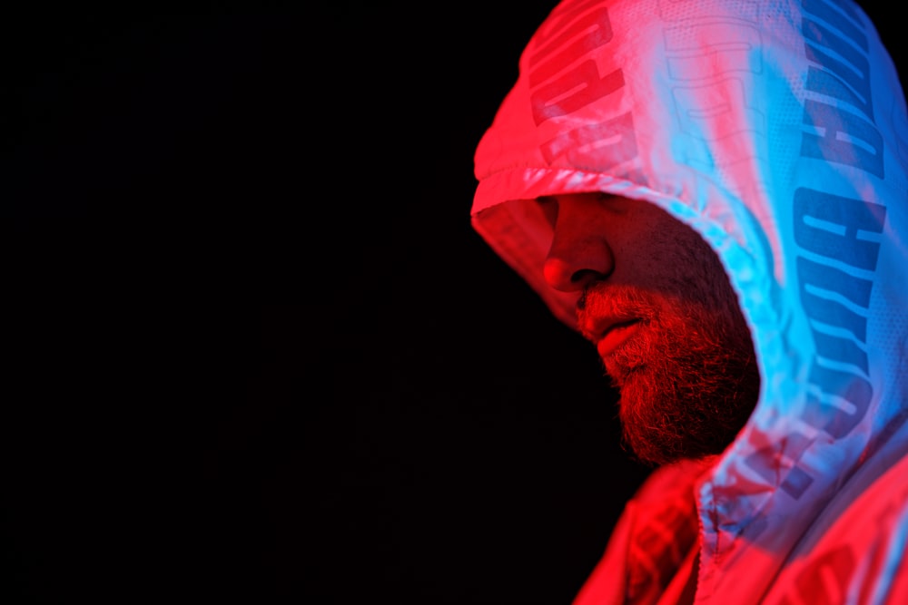 man in red and white turban