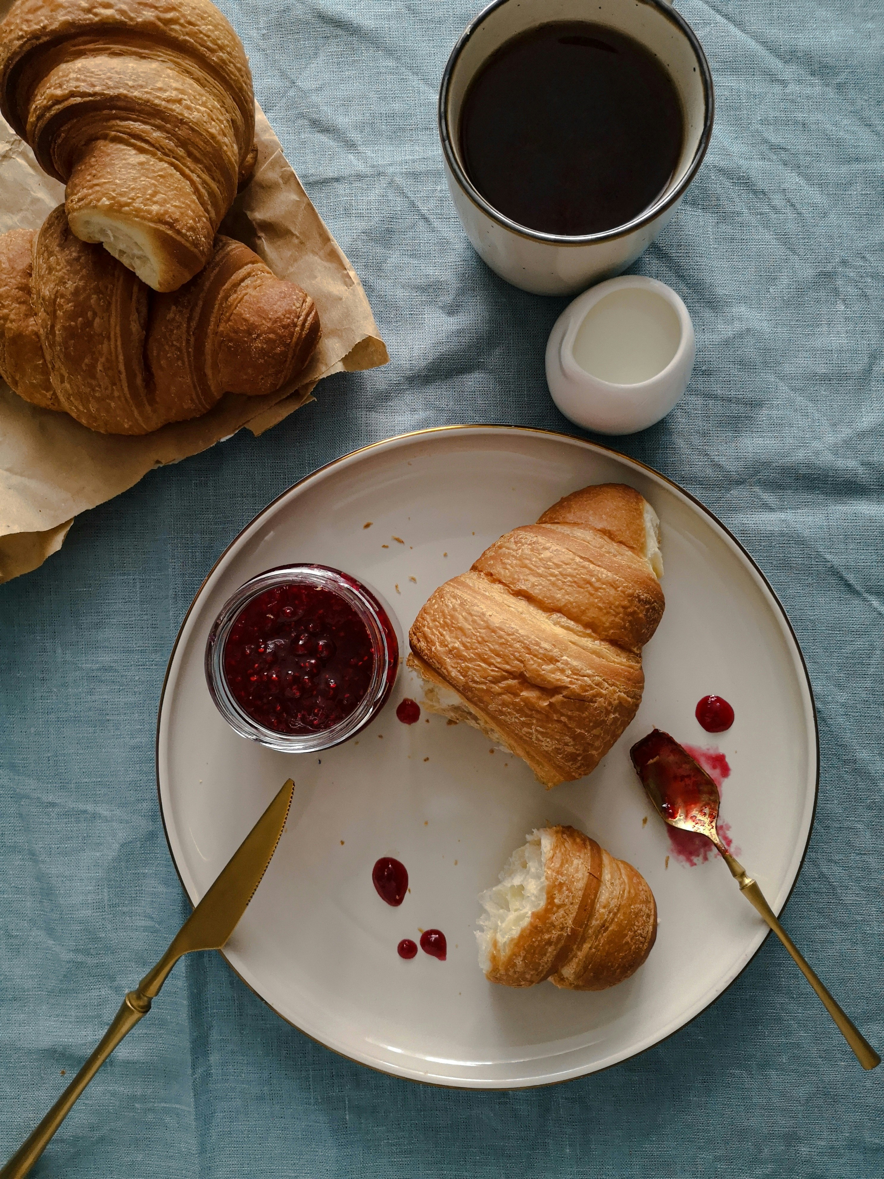 bread on white ceramic plate