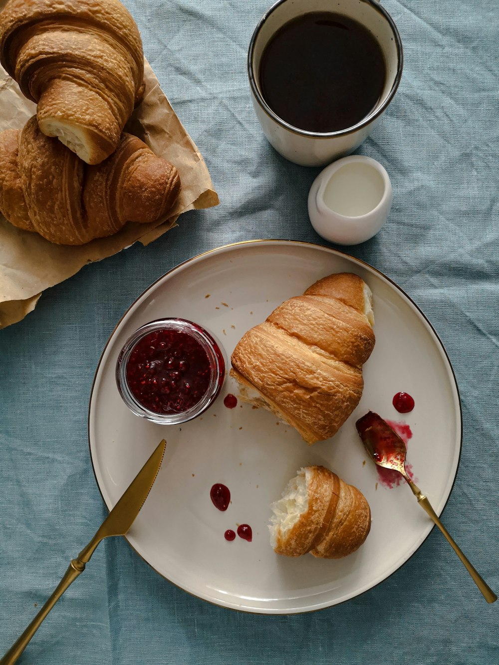 bread on white ceramic plate