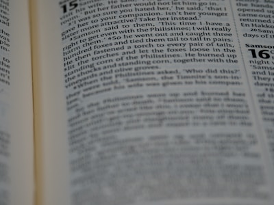 A close-up view of an open book, displaying printed text in paragraphs with a focus on a specific passage. The text is clear and in a serif font, indicating a formal or scholarly tone. One page is slightly out of focus, creating depth.
