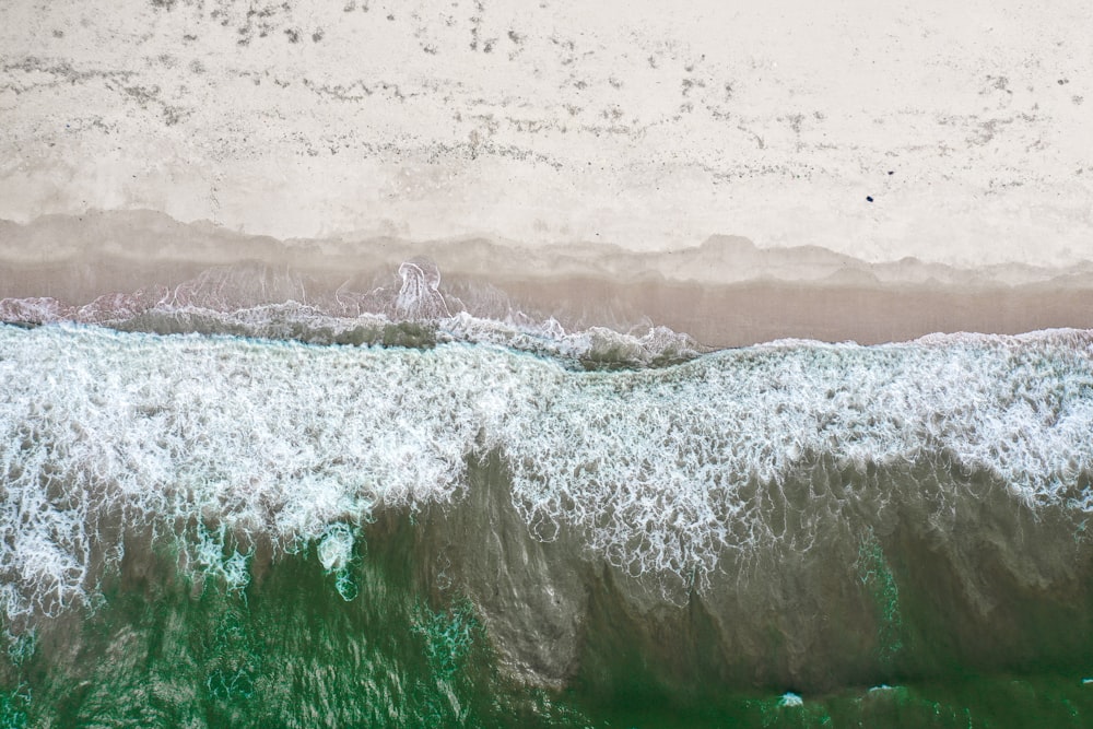 aerial view of ocean waves