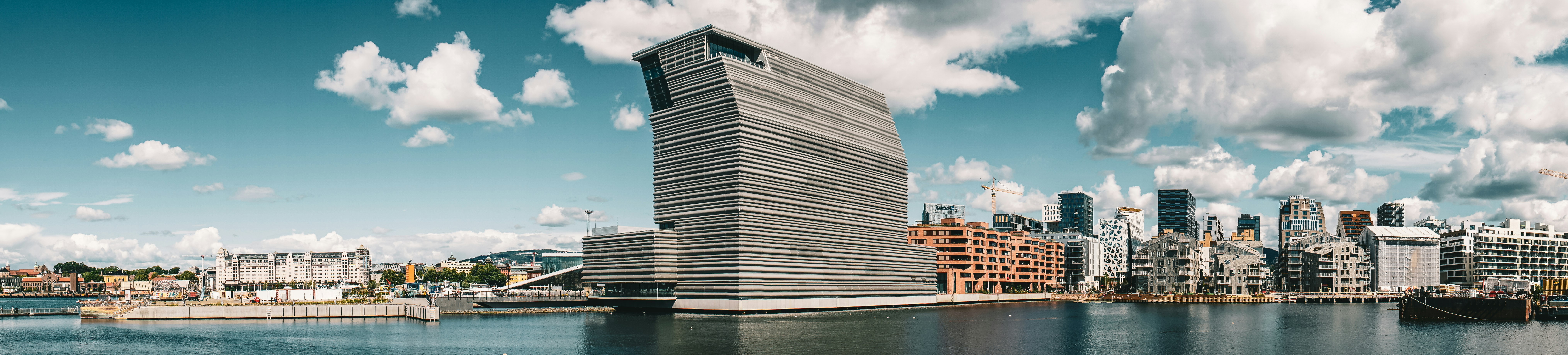 gray and white wooden building