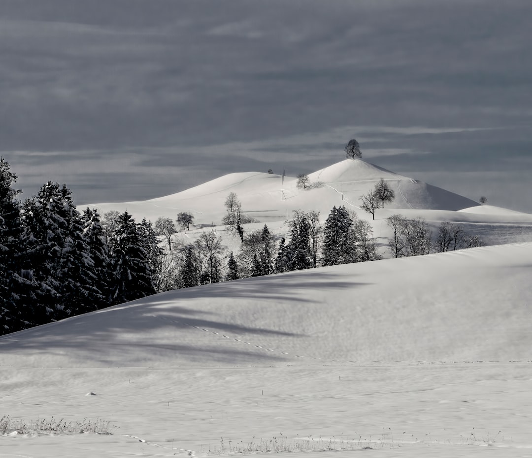 snow covered mountain during daytime