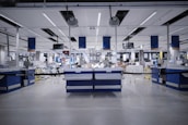 A team of professionals collaborating in a warehouse environment.