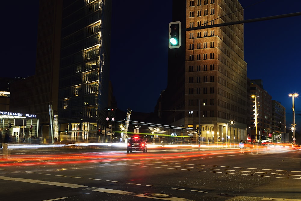 cars on road during night time