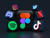 blue red and green letters illustration