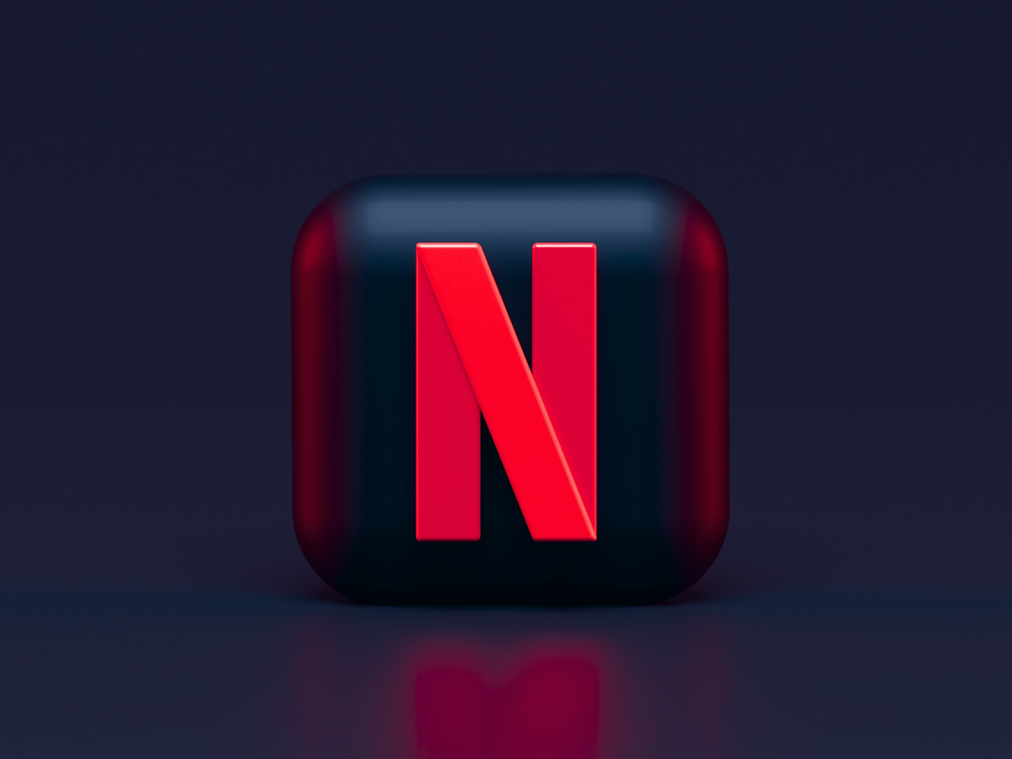 Netflix Dark Mode 3D icon concept