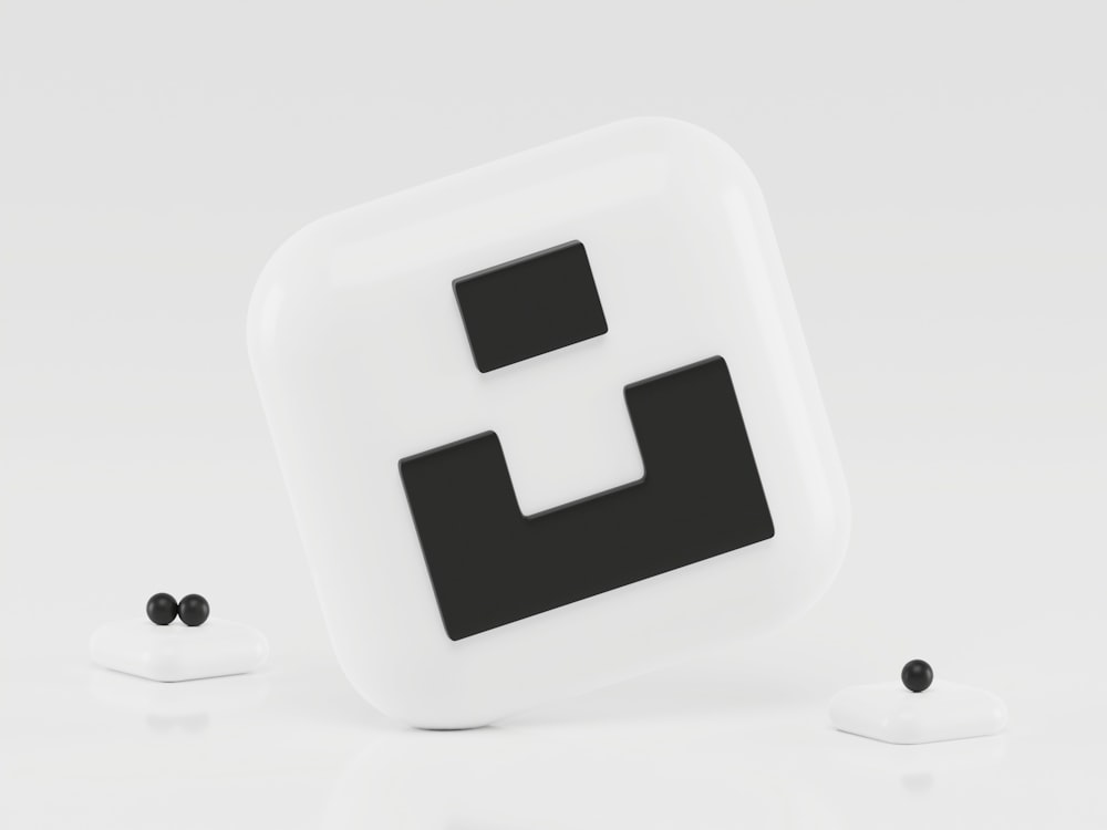 white and black square logo