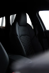 black car seat in car
