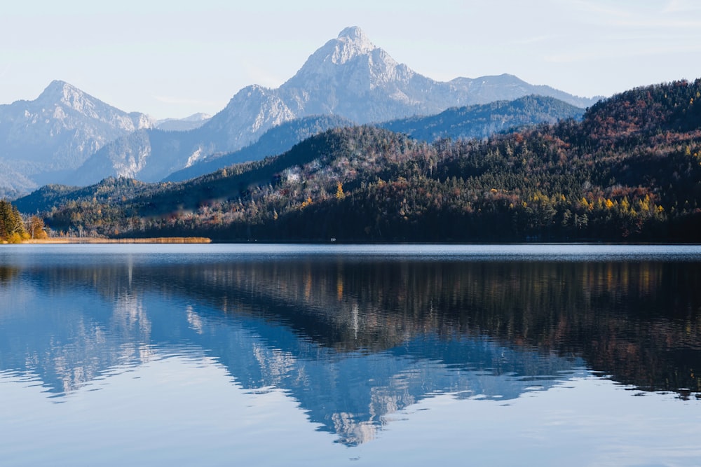 lake near mountain range under blue sky during daytime