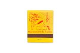 A yellow matchbook cover featuring an illustration of various tools including a drill, a trowel, and a ruler. The text 'Hardware & Tools' is printed in red at the bottom.