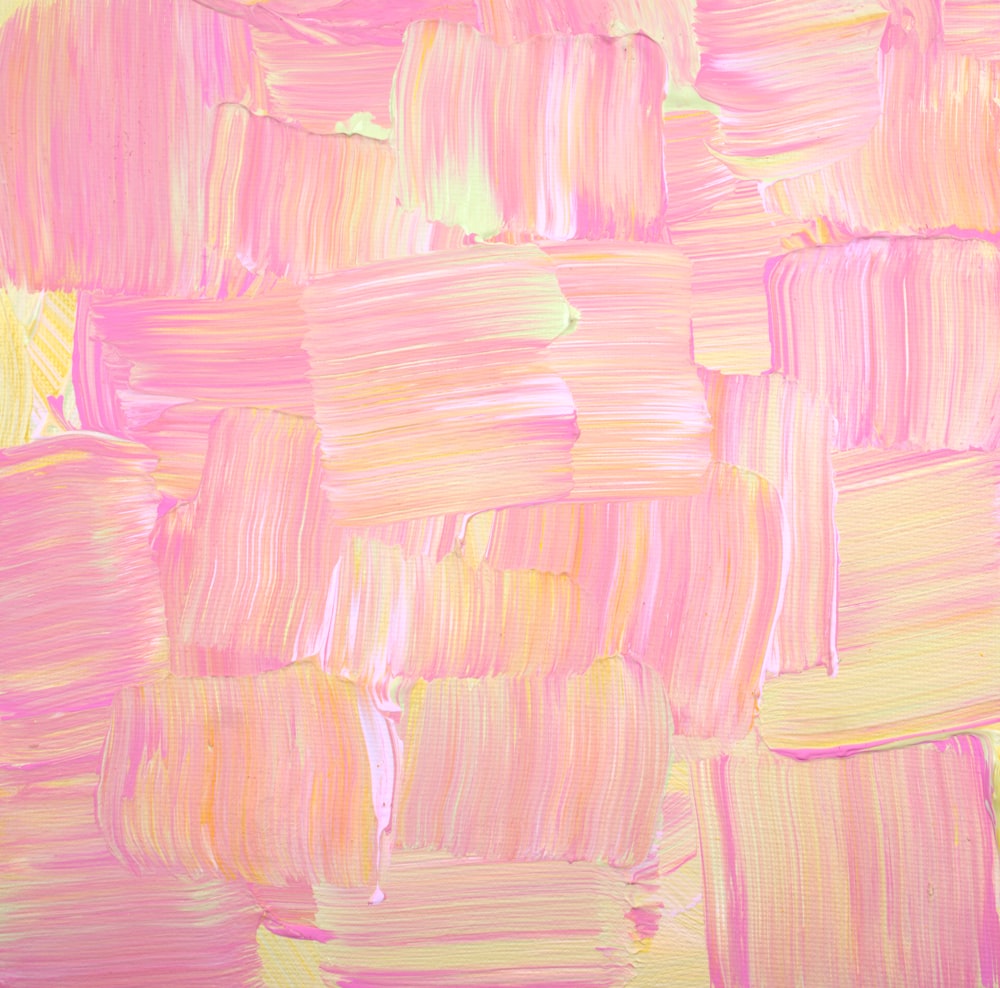 Pintura abstracta rosa y verde