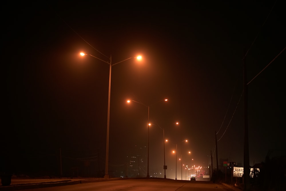 street lights turned on during night time