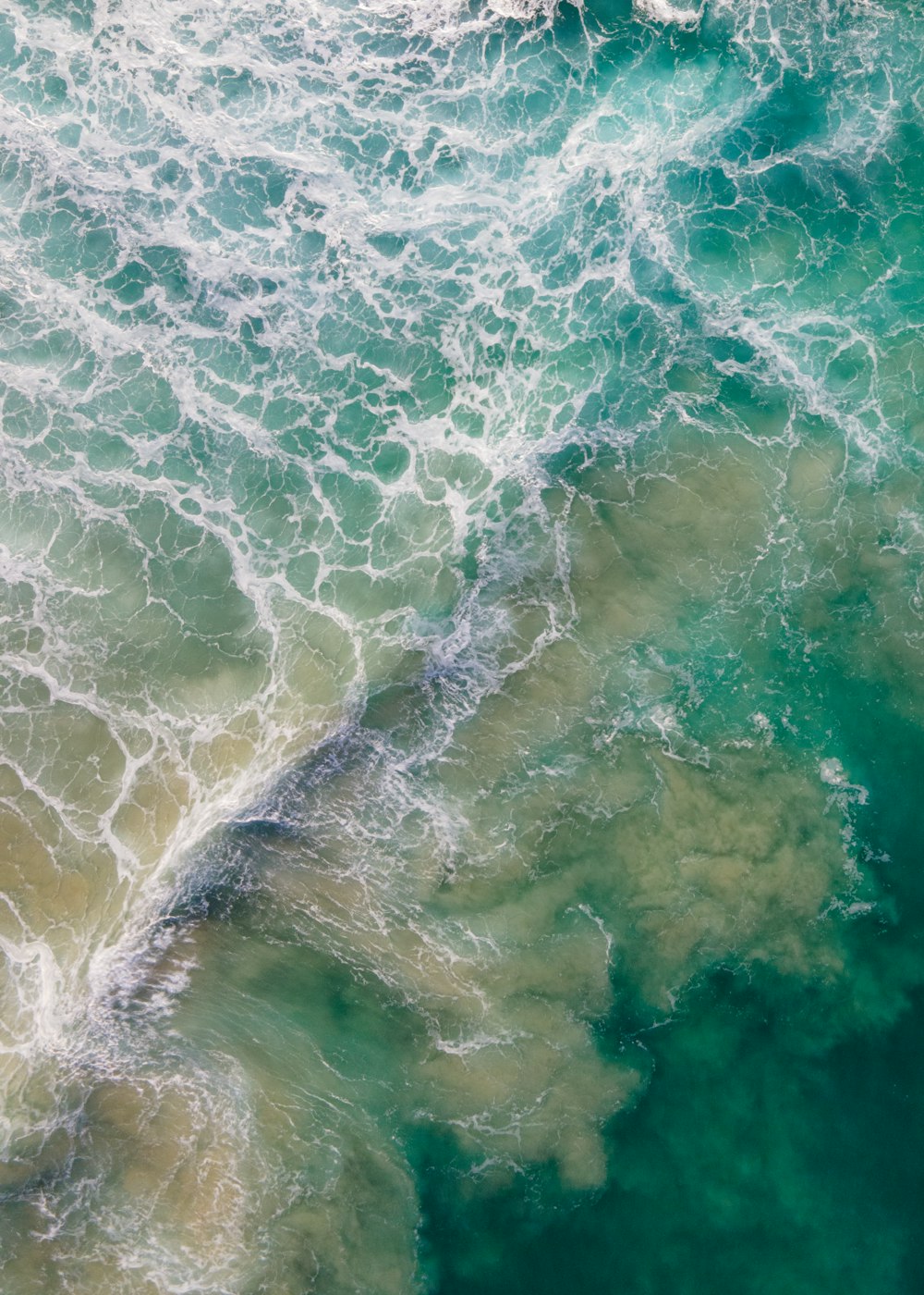 aerial view of ocean waves