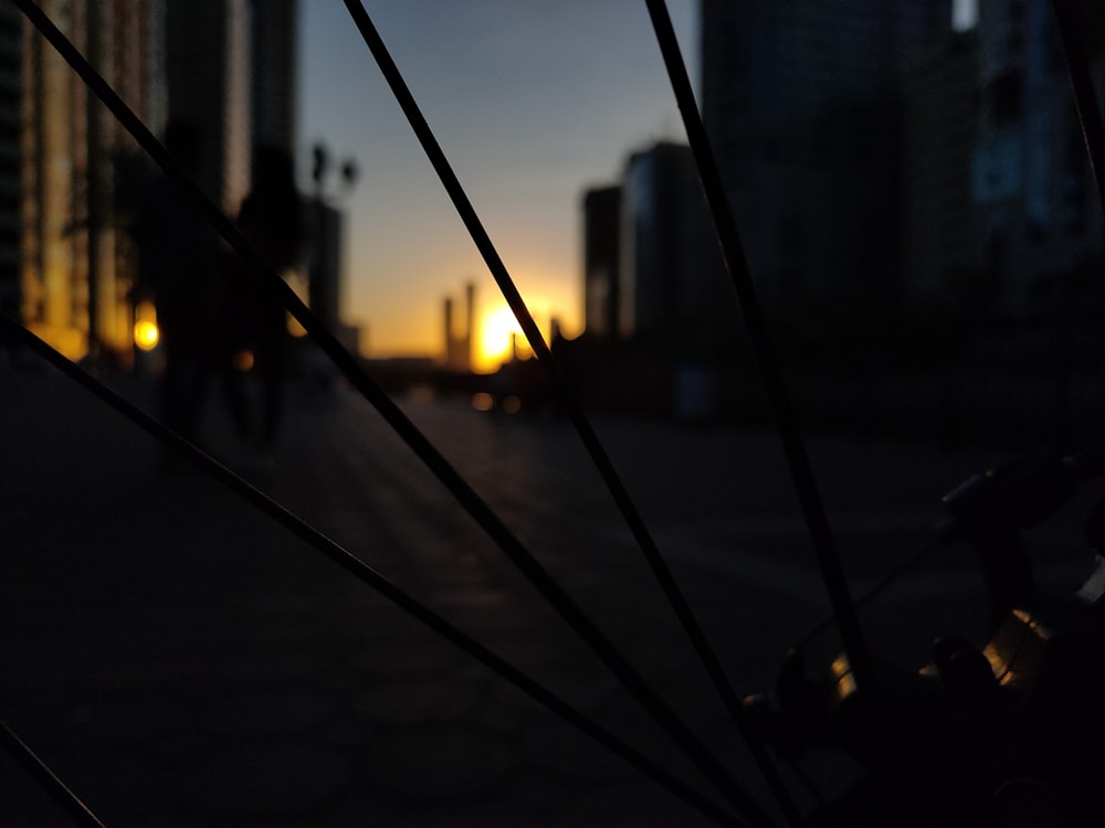 silhouette of a building during sunset