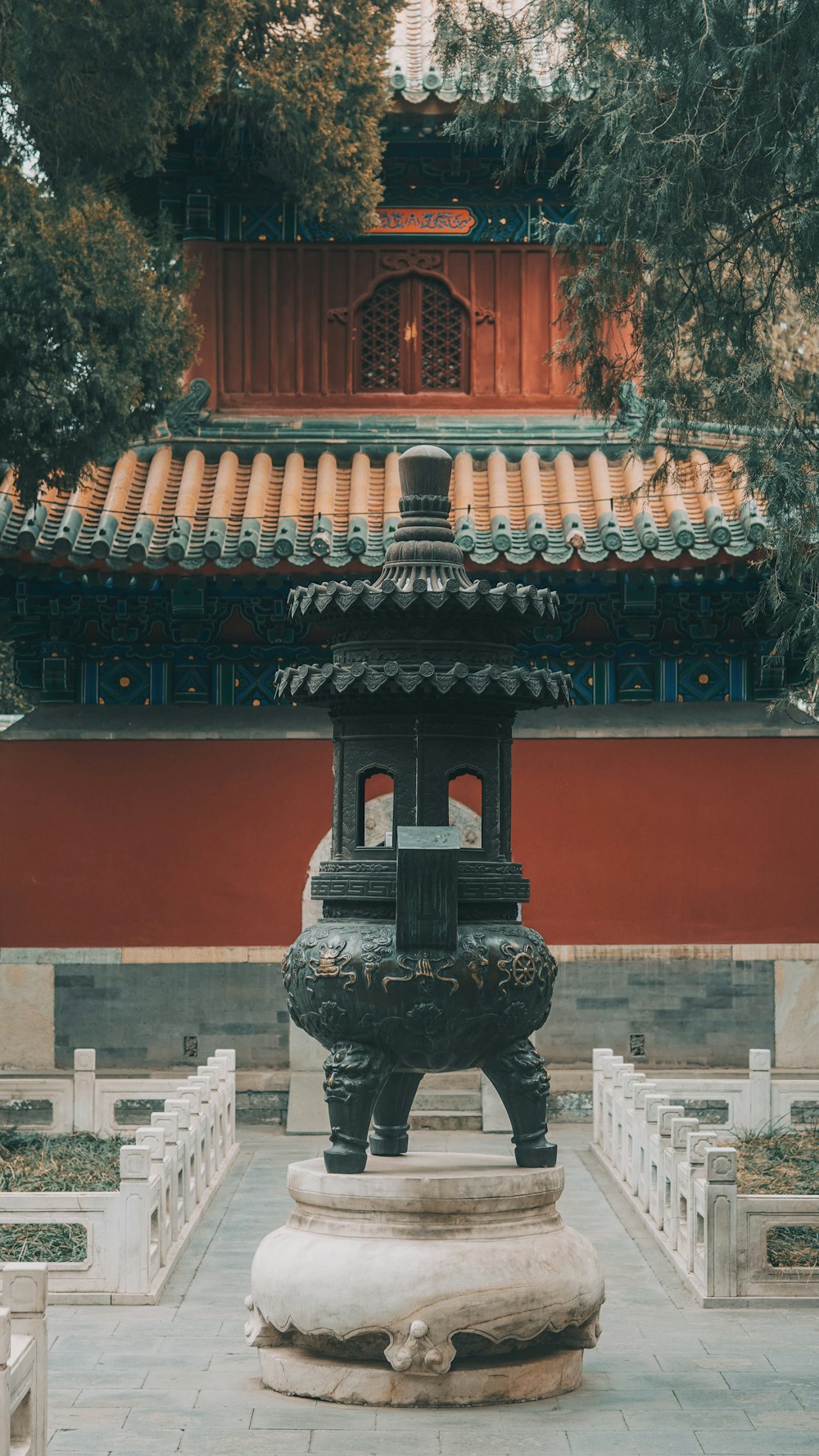 black and brown concrete temple