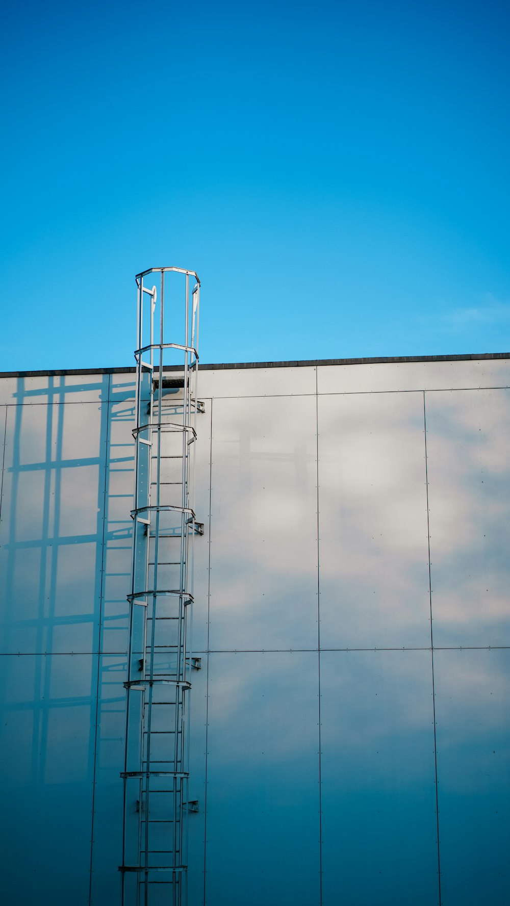 white and blue glass walled building