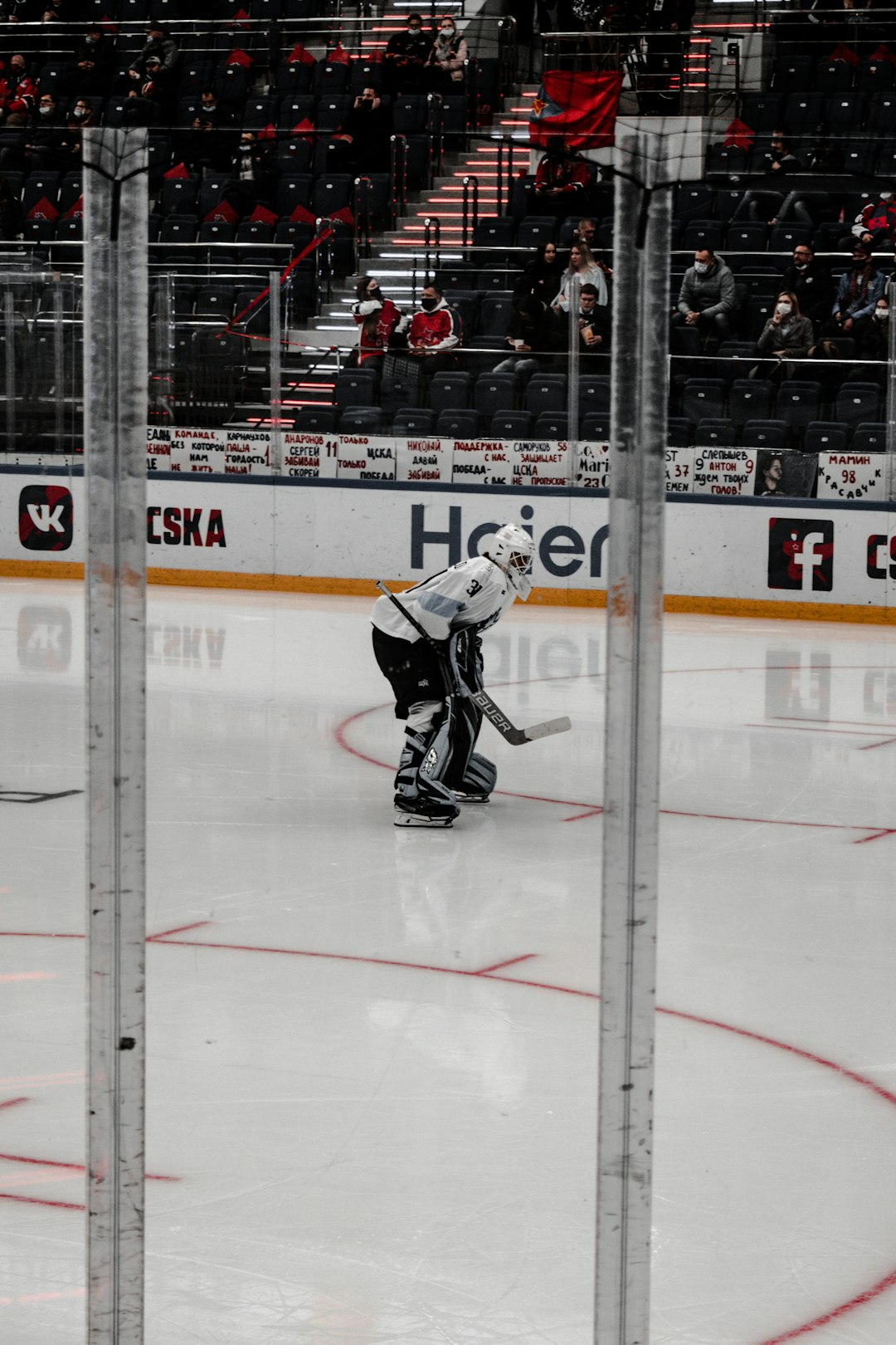 ice hockey players on ice hockey field