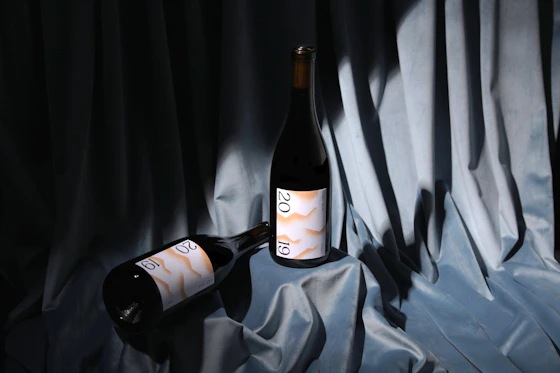 Minimal black and white wine bottle label - Domaine Blanc packaging design