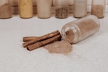 brown wooden sticks on white table