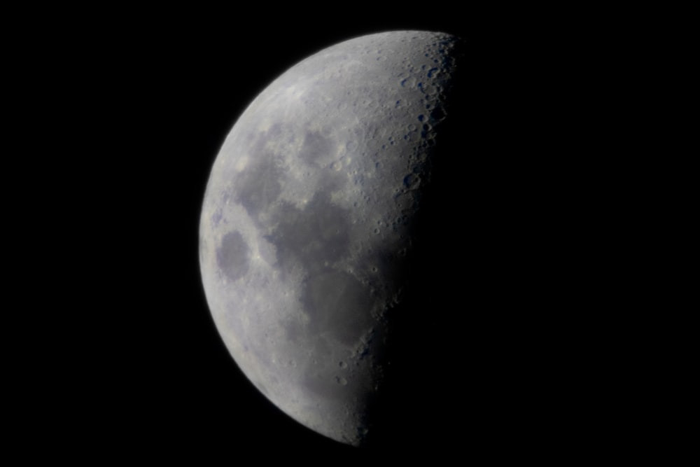 full moon in black background