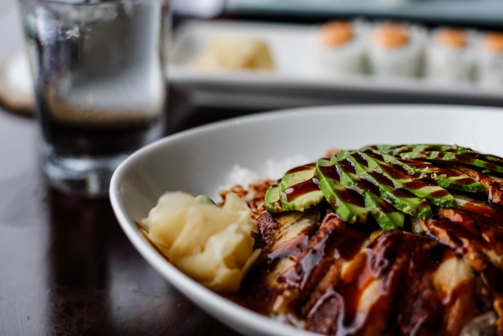 cooked food on white ceramic plate