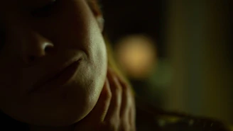 Close-up of a delicate scar camouflaged with subtle pigmentation in a cyberpunk-inspired studio setting