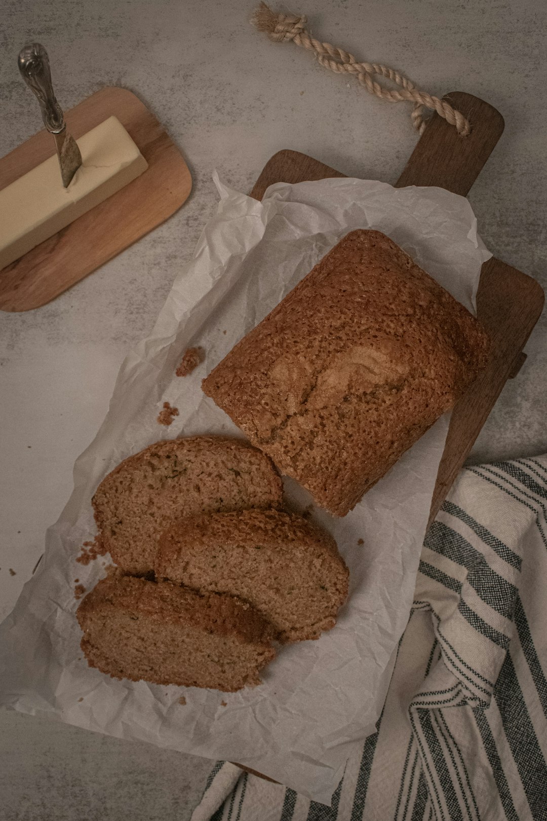 brown bread on white paper