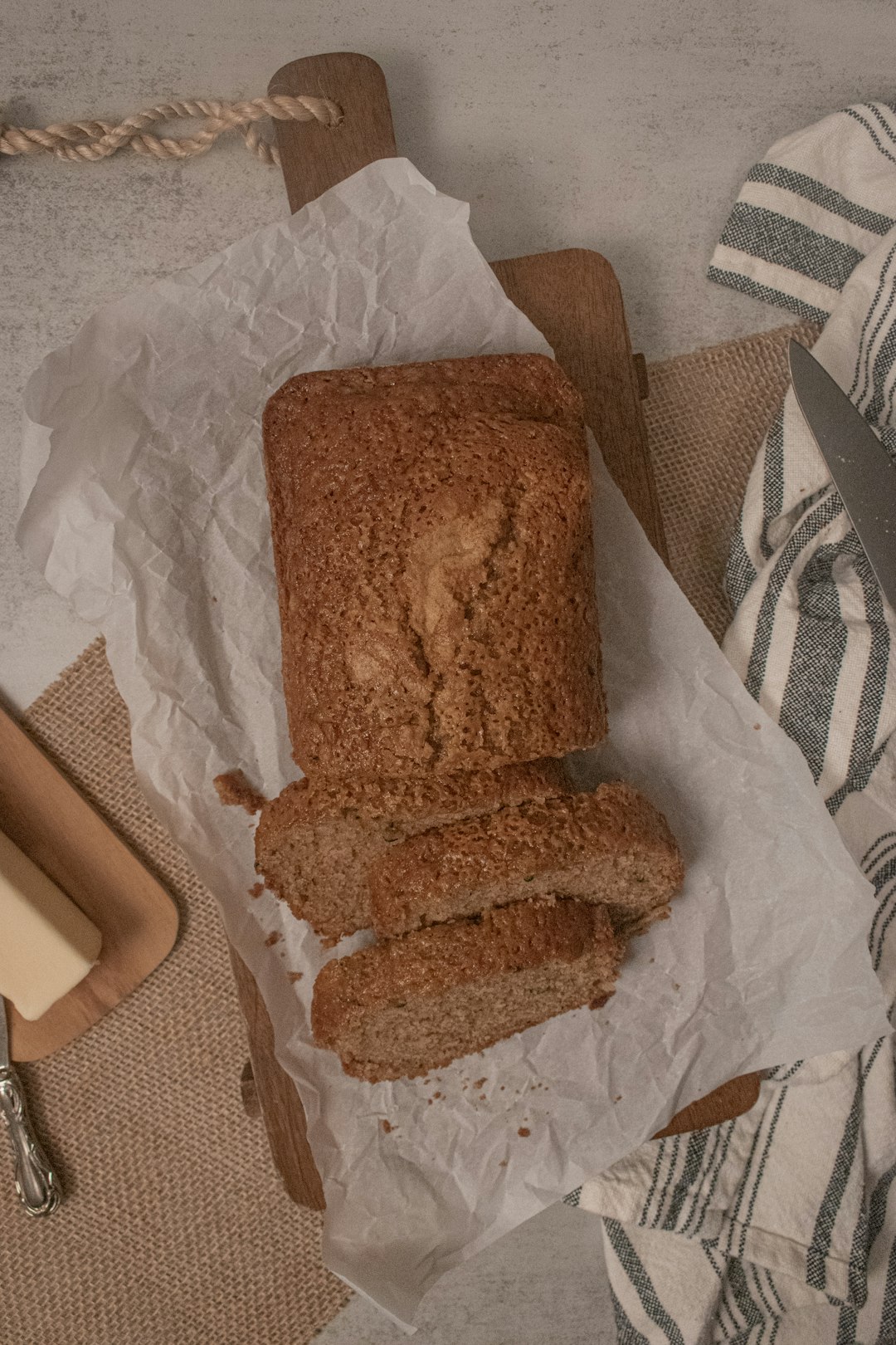 brown bread on white paper