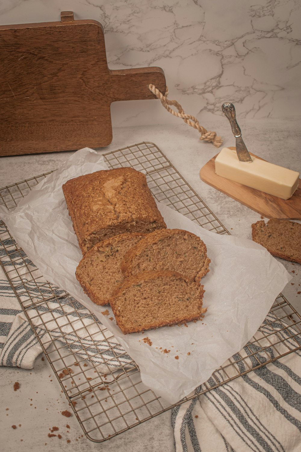 2 brown bread on white paper