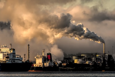 white and black ship on sea under white clouds smoggy google meet background