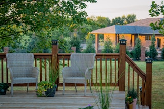 brown wooden fence near green trees during daytime