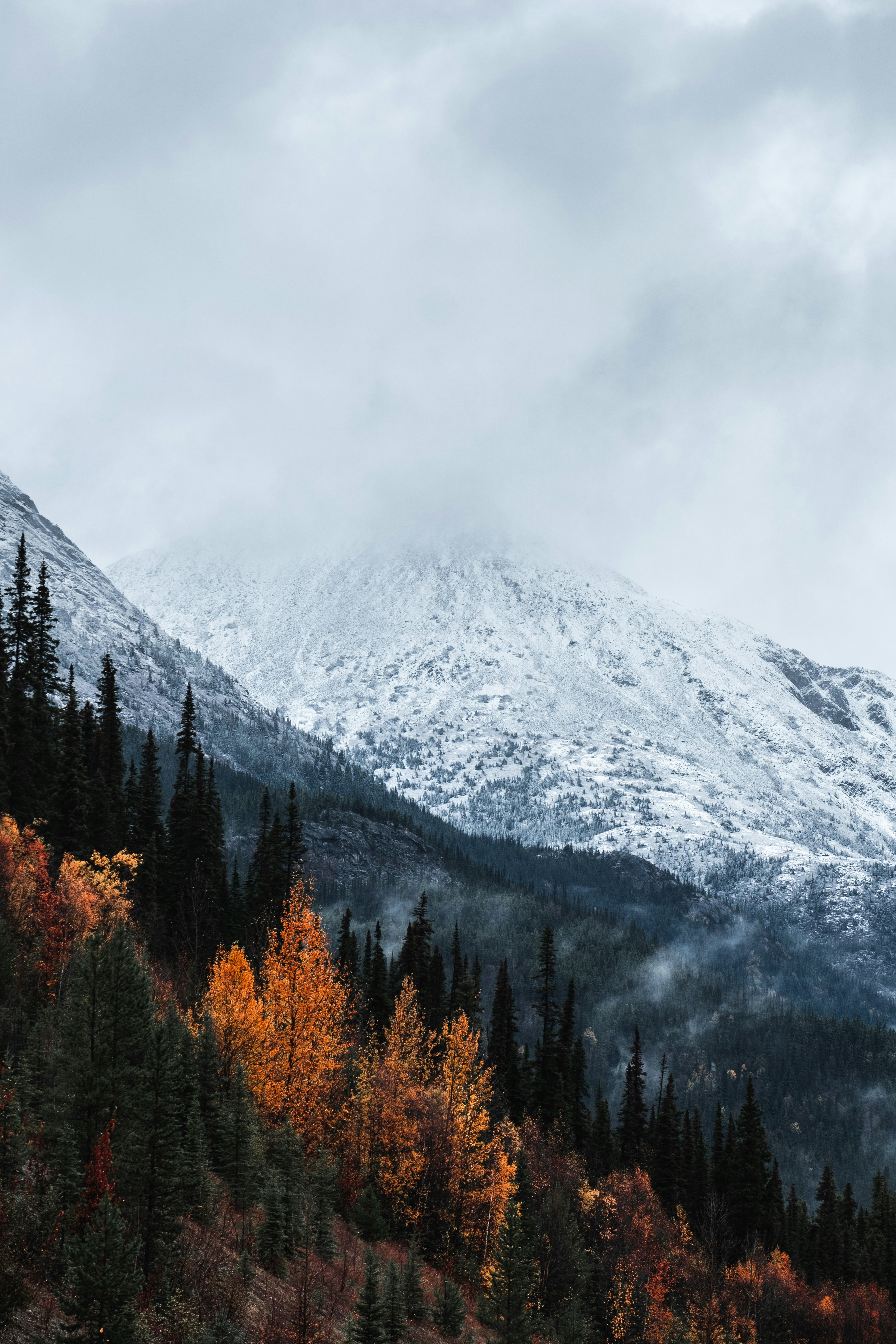 snow covered mountain during daytime
