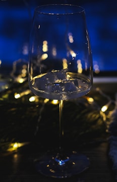 A beautifully lit ice bar at a festive gathering.