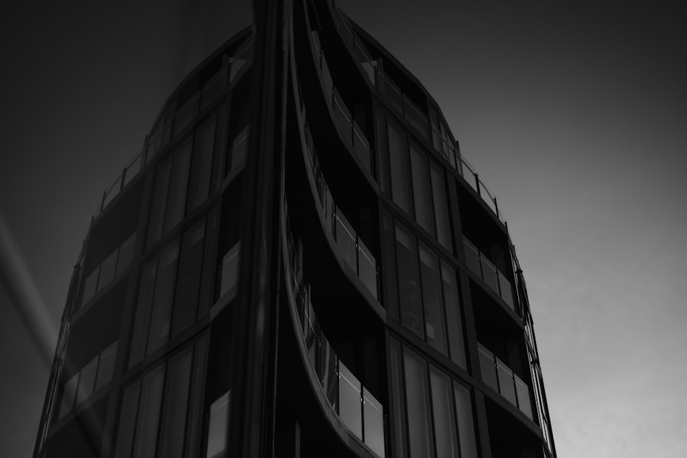 grayscale photo of high rise building