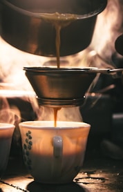 white ceramic cup with coffee