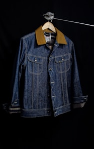 blue denim button up jacket