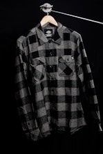 black and gray checkered dress shirt