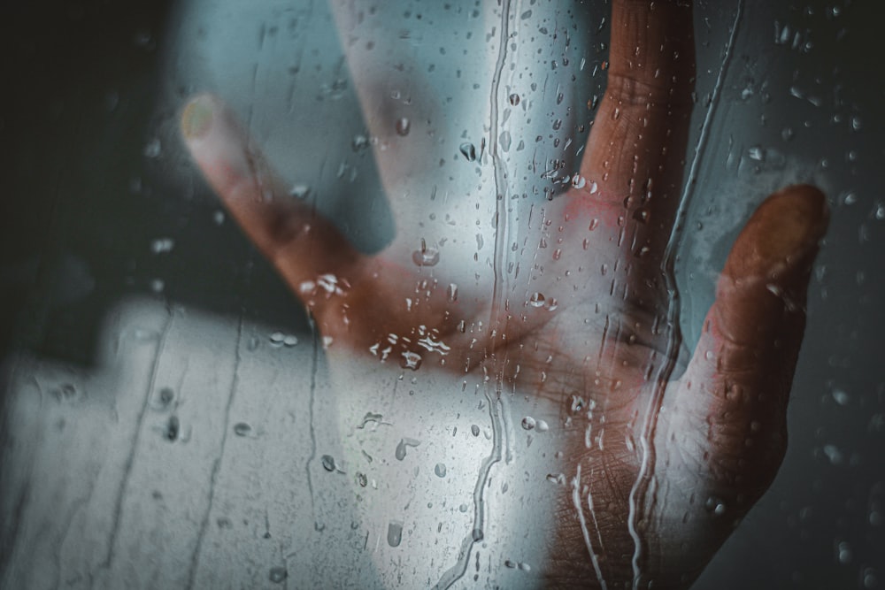 water droplets on glass window